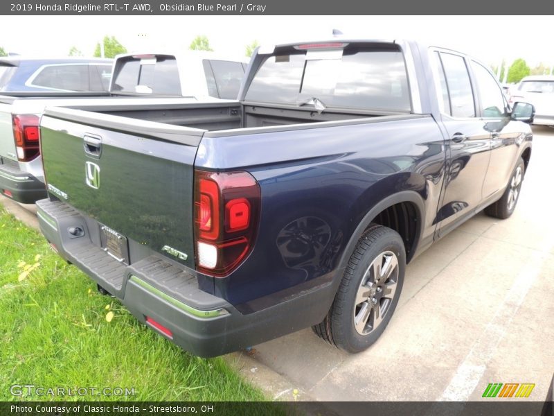 Obsidian Blue Pearl / Gray 2019 Honda Ridgeline RTL-T AWD