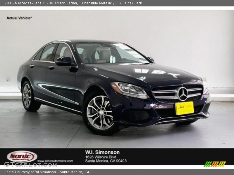 Lunar Blue Metallic / Silk Beige/Black 2016 Mercedes-Benz C 300 4Matic Sedan