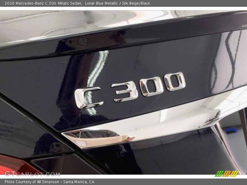 Lunar Blue Metallic / Silk Beige/Black 2016 Mercedes-Benz C 300 4Matic Sedan