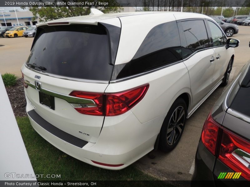 White Diamond Pearl / Beige 2019 Honda Odyssey Elite