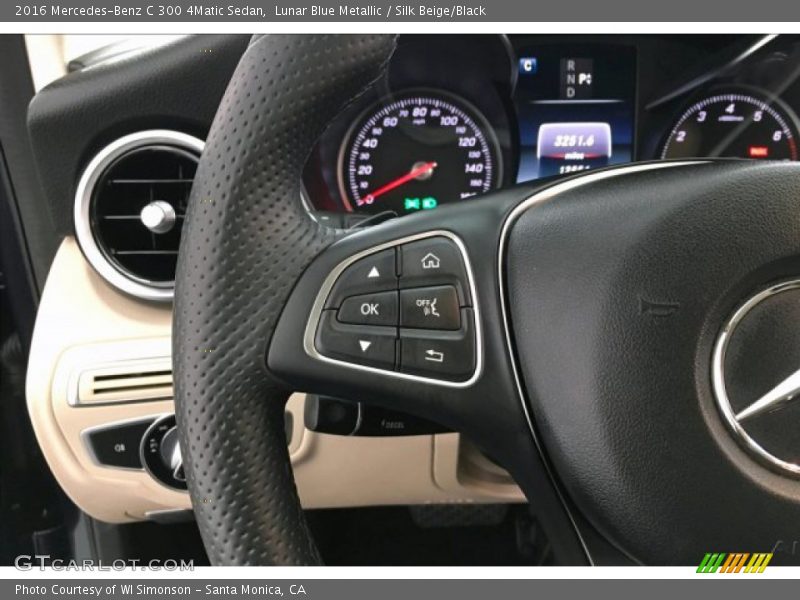 Lunar Blue Metallic / Silk Beige/Black 2016 Mercedes-Benz C 300 4Matic Sedan