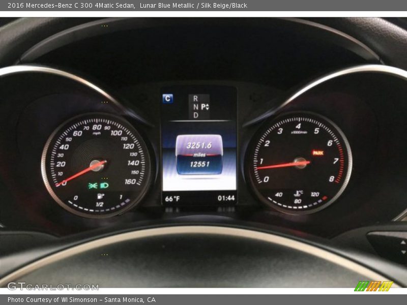 Lunar Blue Metallic / Silk Beige/Black 2016 Mercedes-Benz C 300 4Matic Sedan