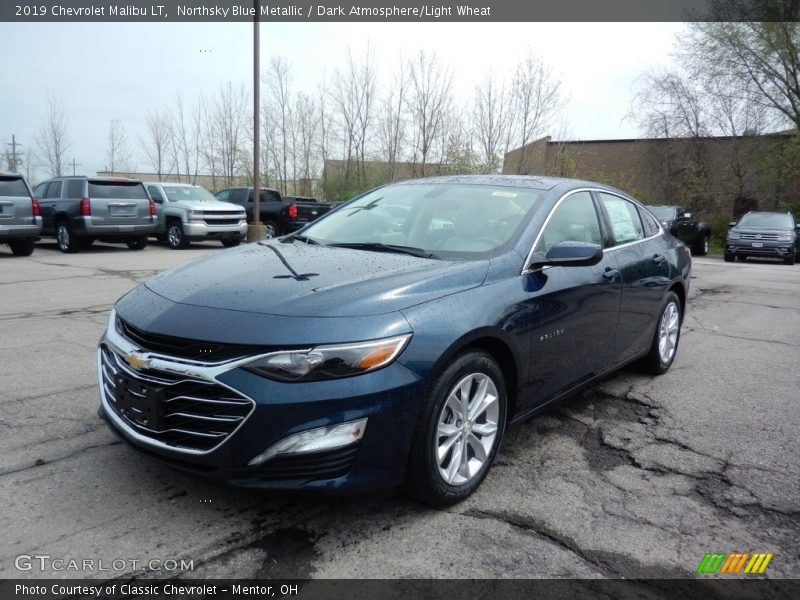 Northsky Blue Metallic / Dark Atmosphere/Light Wheat 2019 Chevrolet Malibu LT