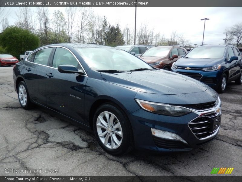 Northsky Blue Metallic / Dark Atmosphere/Light Wheat 2019 Chevrolet Malibu LT