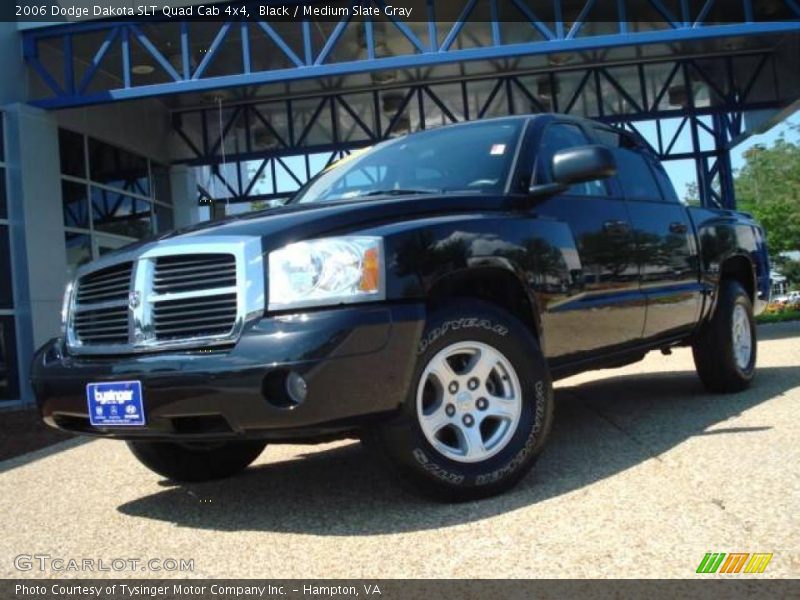 Black / Medium Slate Gray 2006 Dodge Dakota SLT Quad Cab 4x4