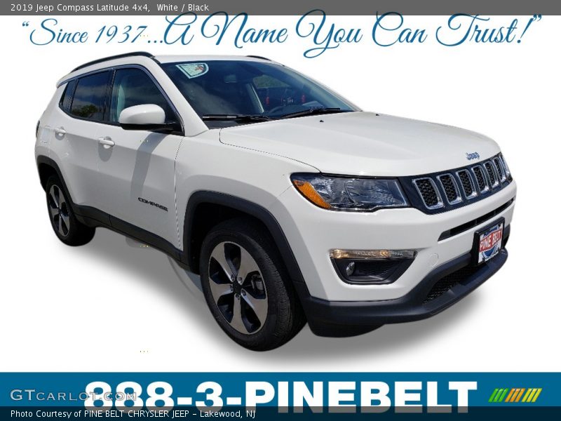 White / Black 2019 Jeep Compass Latitude 4x4