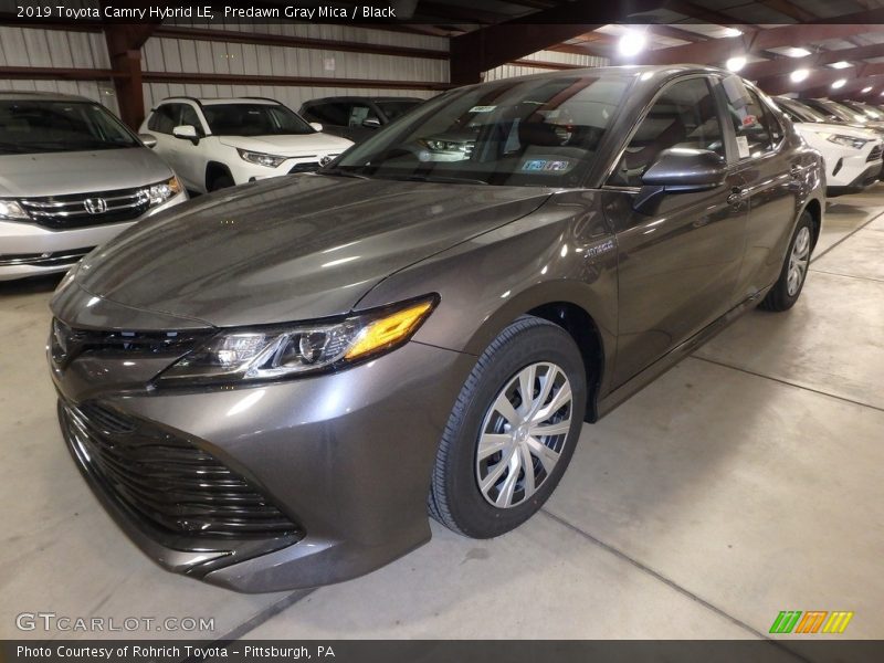 Predawn Gray Mica / Black 2019 Toyota Camry Hybrid LE