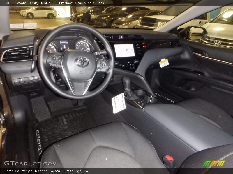 Predawn Gray Mica / Black 2019 Toyota Camry Hybrid LE