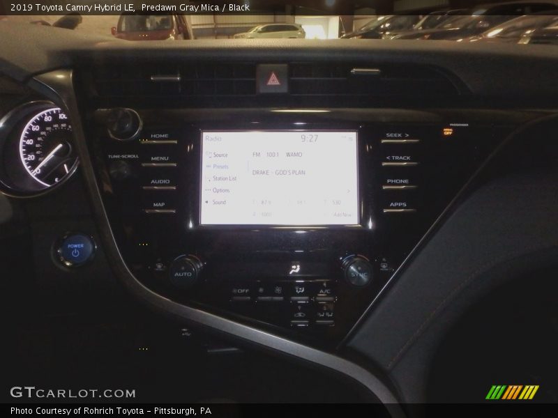 Predawn Gray Mica / Black 2019 Toyota Camry Hybrid LE