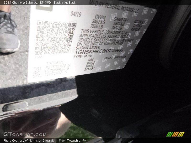 Black / Jet Black 2019 Chevrolet Suburban LT 4WD