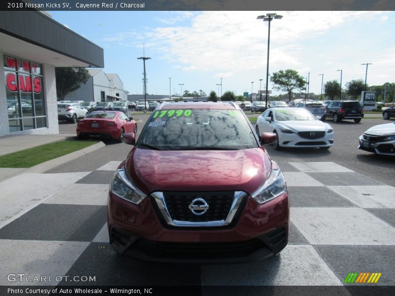Cayenne Red / Charcoal 2018 Nissan Kicks SV