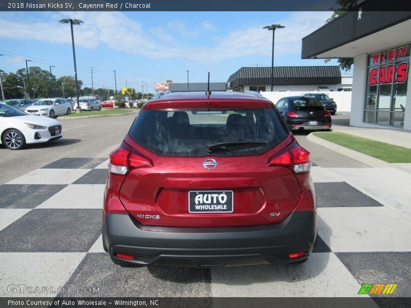 Cayenne Red / Charcoal 2018 Nissan Kicks SV