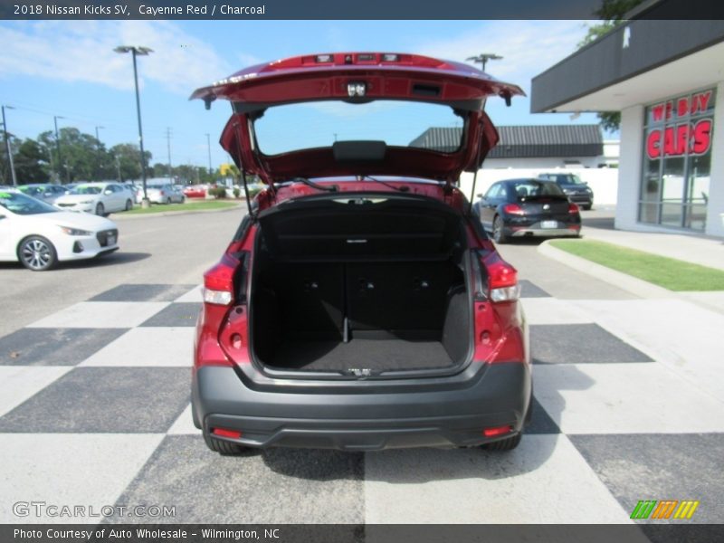 Cayenne Red / Charcoal 2018 Nissan Kicks SV