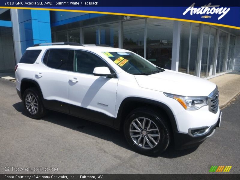 Summit White / Jet Black 2018 GMC Acadia SLE AWD