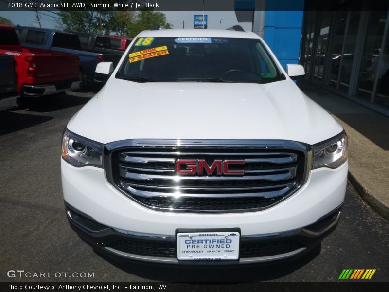 Summit White / Jet Black 2018 GMC Acadia SLE AWD