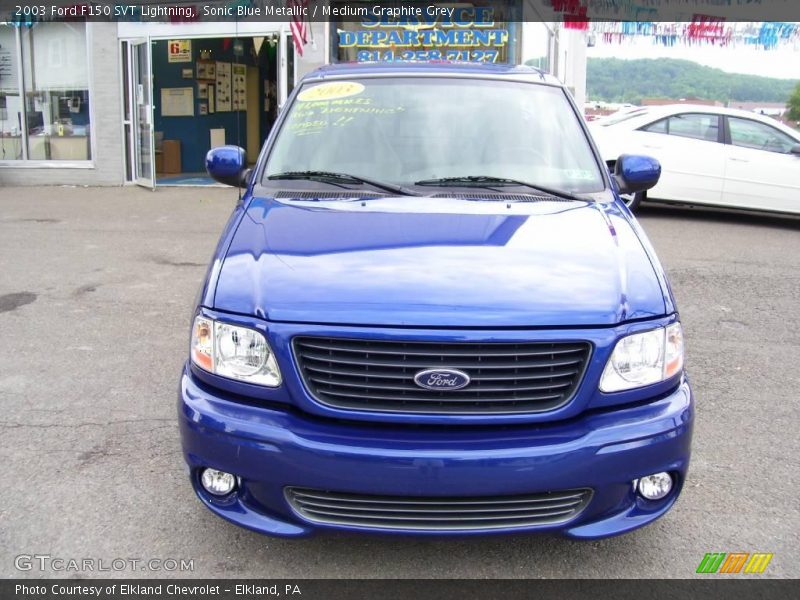 Sonic Blue Metallic / Medium Graphite Grey 2003 Ford F150 SVT Lightning