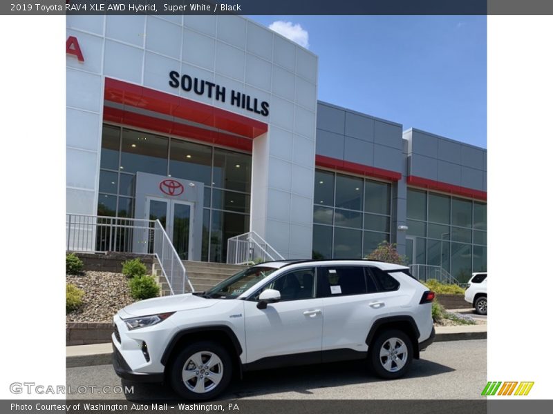 Super White / Black 2019 Toyota RAV4 XLE AWD Hybrid