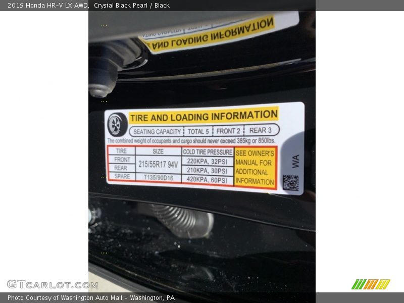 Crystal Black Pearl / Black 2019 Honda HR-V LX AWD