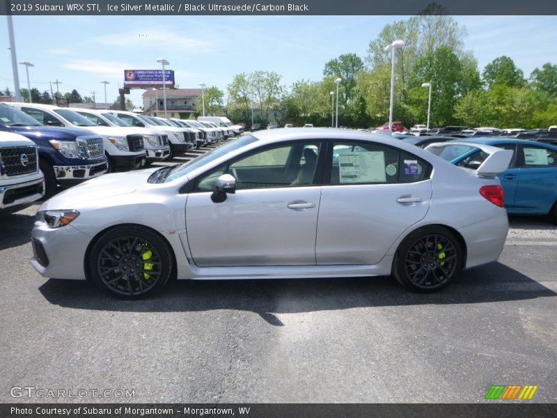 Ice Silver Metallic / Black Ultrasuede/Carbon Black 2019 Subaru WRX STI