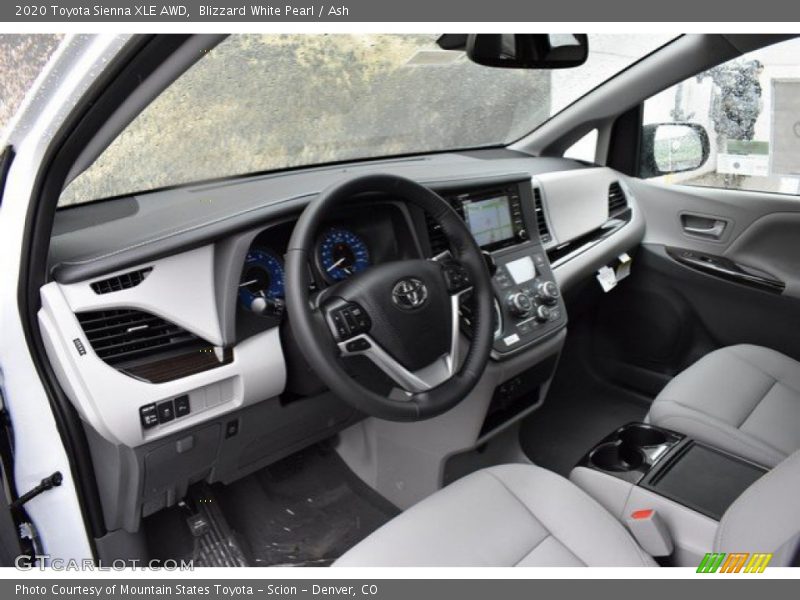 Blizzard White Pearl / Ash 2020 Toyota Sienna XLE AWD