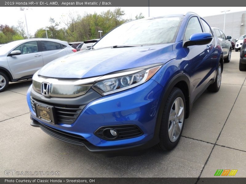 Aegean Blue Metallic / Black 2019 Honda HR-V EX-L AWD