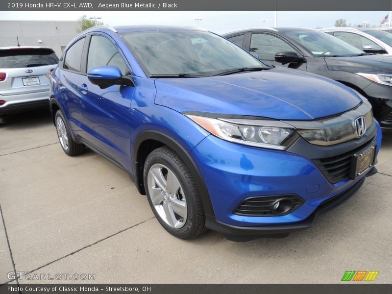 Aegean Blue Metallic / Black 2019 Honda HR-V EX-L AWD