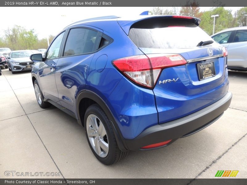 Aegean Blue Metallic / Black 2019 Honda HR-V EX-L AWD