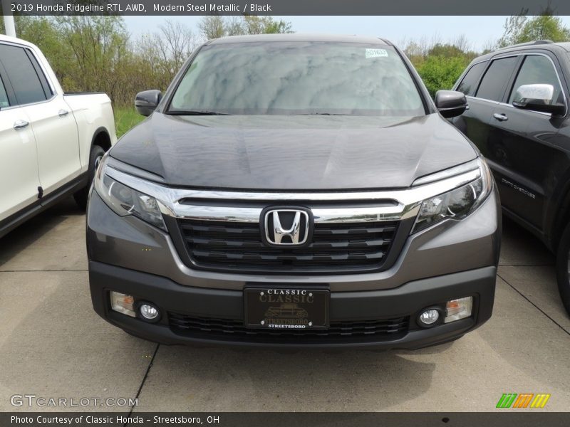 Modern Steel Metallic / Black 2019 Honda Ridgeline RTL AWD