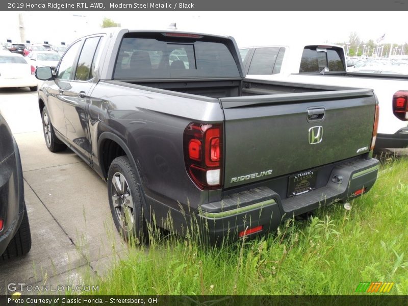 Modern Steel Metallic / Black 2019 Honda Ridgeline RTL AWD