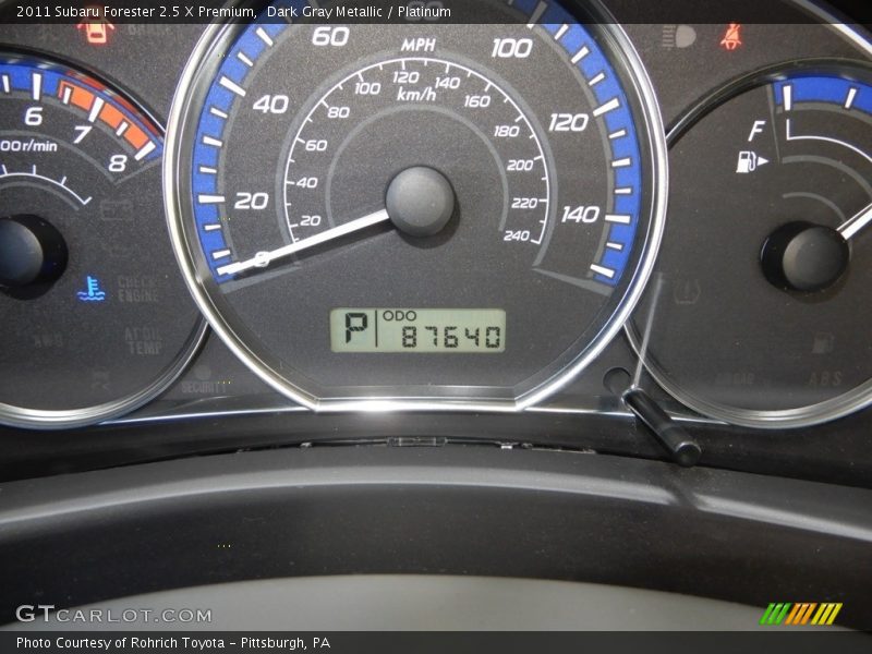 Dark Gray Metallic / Platinum 2011 Subaru Forester 2.5 X Premium