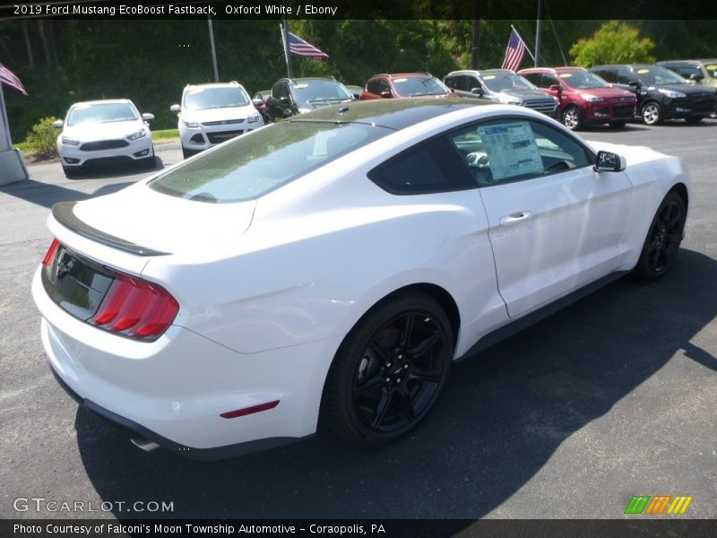 Oxford White / Ebony 2019 Ford Mustang EcoBoost Fastback