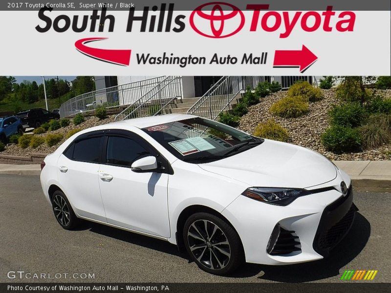 Super White / Black 2017 Toyota Corolla SE