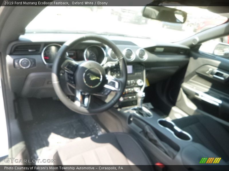Oxford White / Ebony 2019 Ford Mustang EcoBoost Fastback