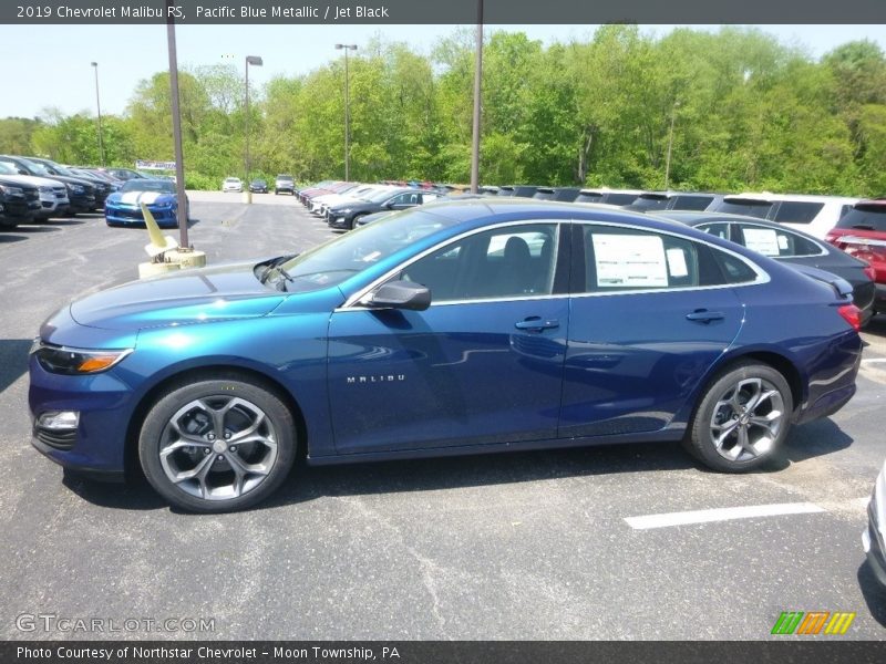 Pacific Blue Metallic / Jet Black 2019 Chevrolet Malibu RS