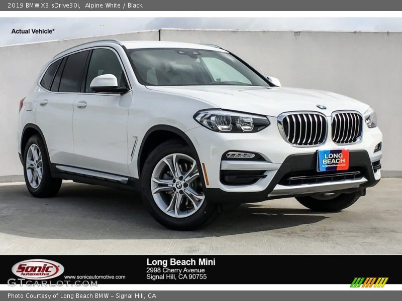 Alpine White / Black 2019 BMW X3 sDrive30i