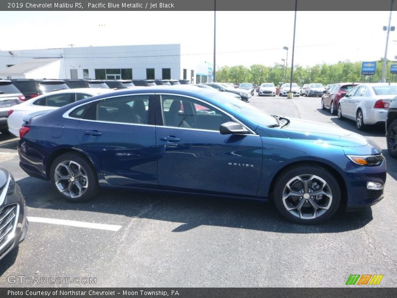 Pacific Blue Metallic / Jet Black 2019 Chevrolet Malibu RS