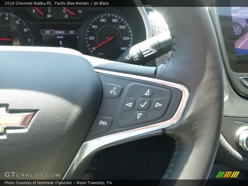 Pacific Blue Metallic / Jet Black 2019 Chevrolet Malibu RS