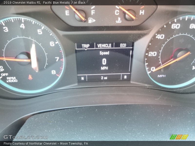 Pacific Blue Metallic / Jet Black 2019 Chevrolet Malibu RS