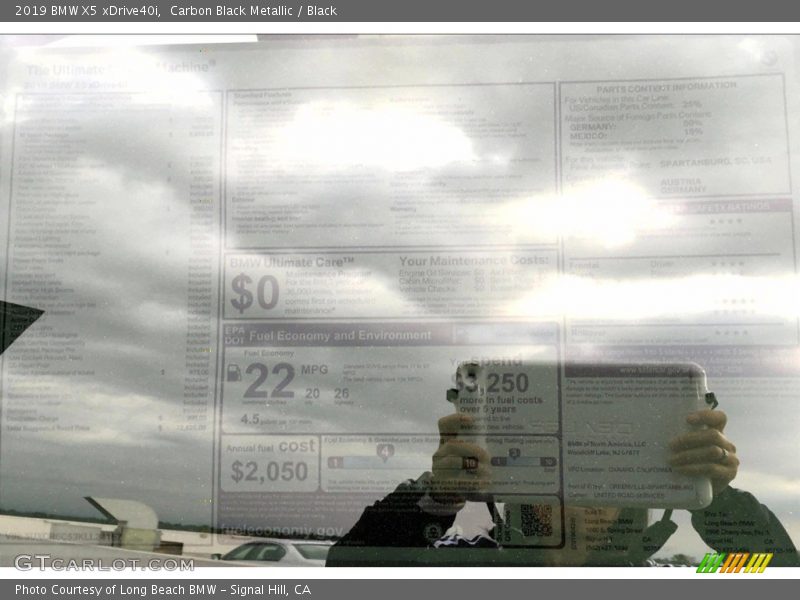 Carbon Black Metallic / Black 2019 BMW X5 xDrive40i