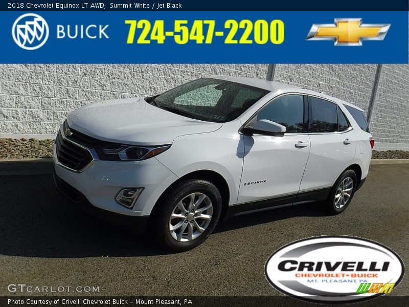 Summit White / Jet Black 2018 Chevrolet Equinox LT AWD
