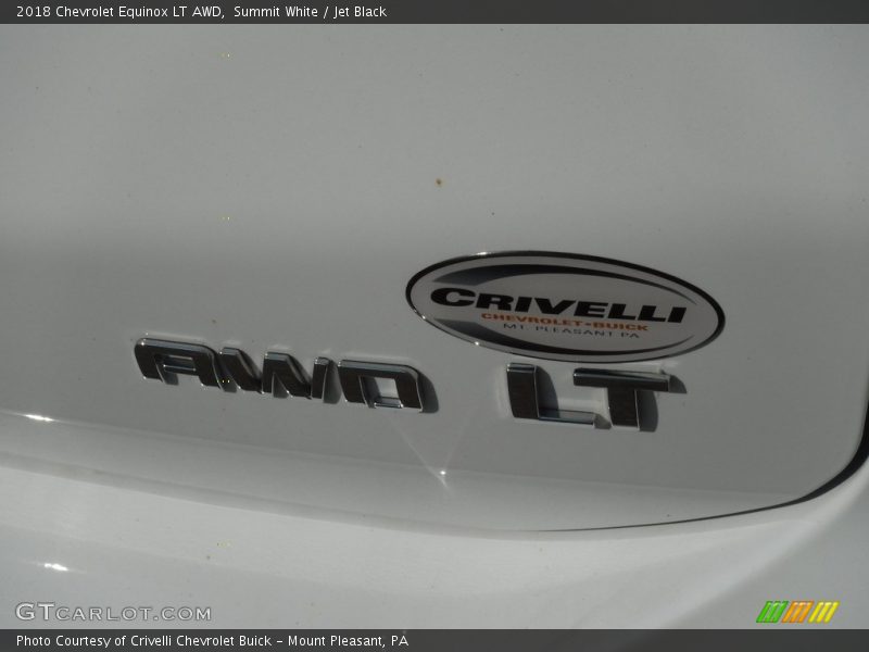 Summit White / Jet Black 2018 Chevrolet Equinox LT AWD