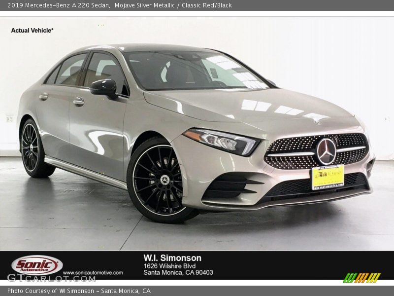 Mojave Silver Metallic / Classic Red/Black 2019 Mercedes-Benz A 220 Sedan