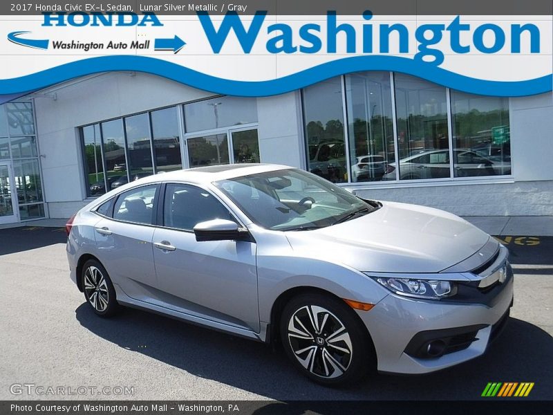 Lunar Silver Metallic / Gray 2017 Honda Civic EX-L Sedan