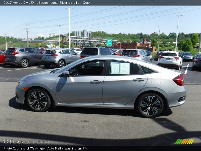 Lunar Silver Metallic / Gray 2017 Honda Civic EX-L Sedan