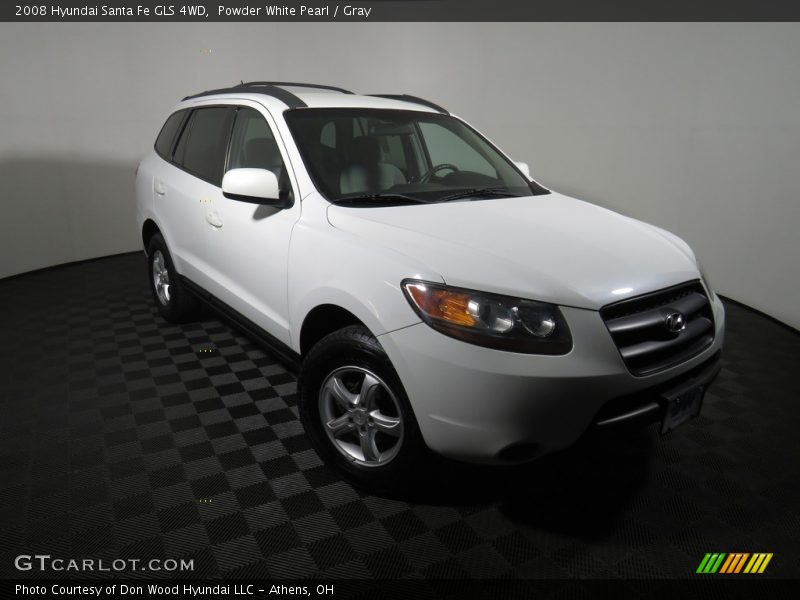 Powder White Pearl / Gray 2008 Hyundai Santa Fe GLS 4WD