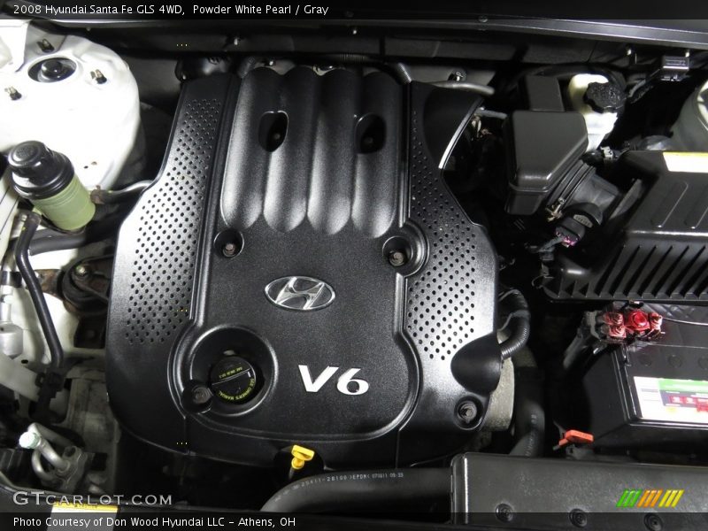 Powder White Pearl / Gray 2008 Hyundai Santa Fe GLS 4WD