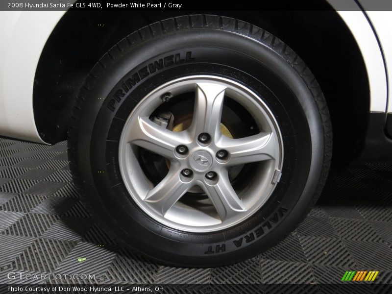 Powder White Pearl / Gray 2008 Hyundai Santa Fe GLS 4WD