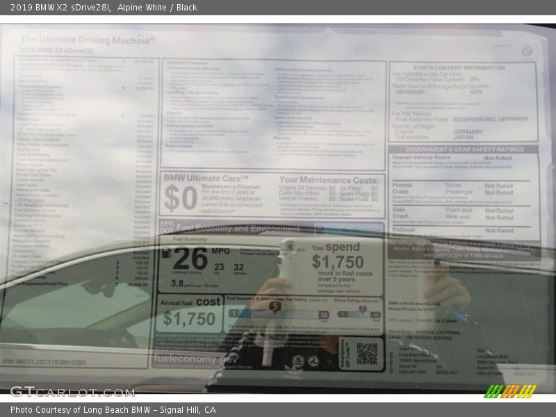 Alpine White / Black 2019 BMW X2 sDrive28i