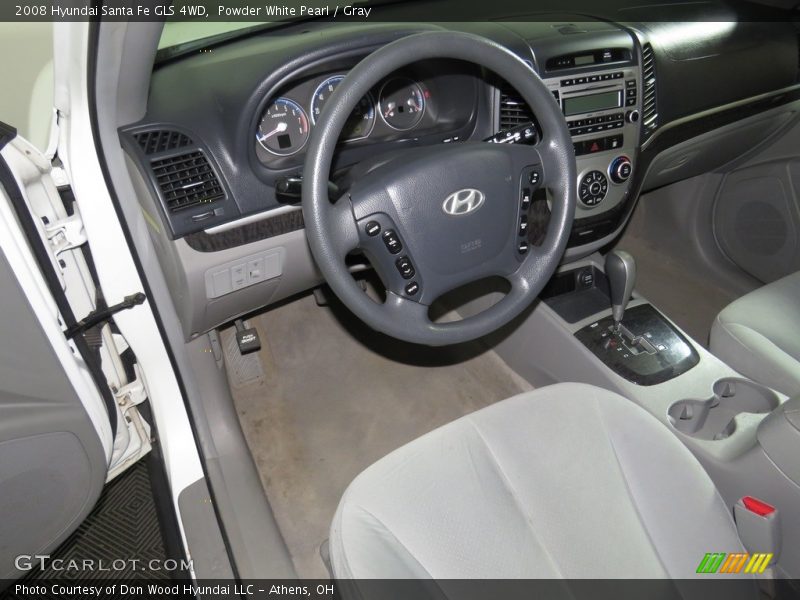 Powder White Pearl / Gray 2008 Hyundai Santa Fe GLS 4WD