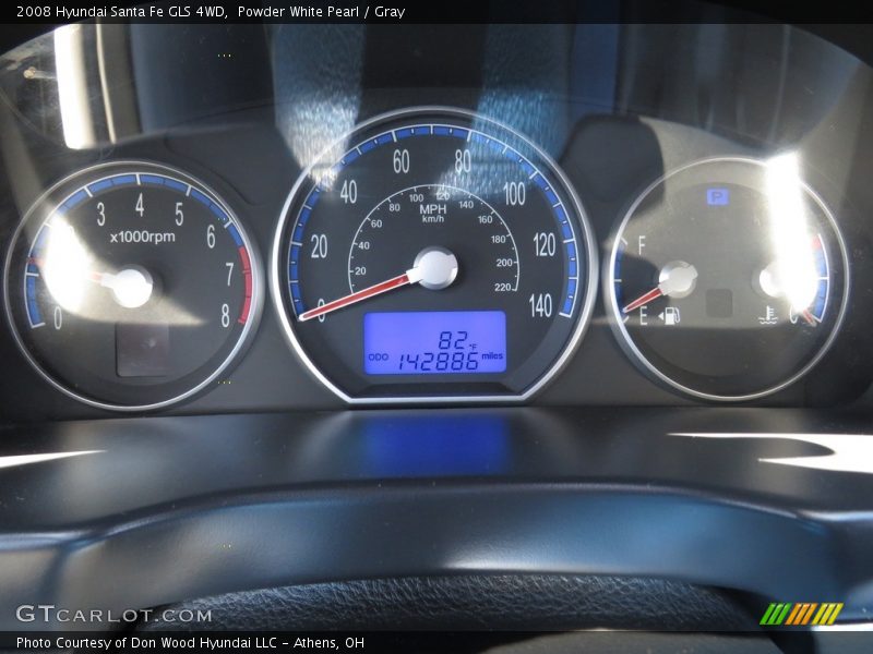 Powder White Pearl / Gray 2008 Hyundai Santa Fe GLS 4WD